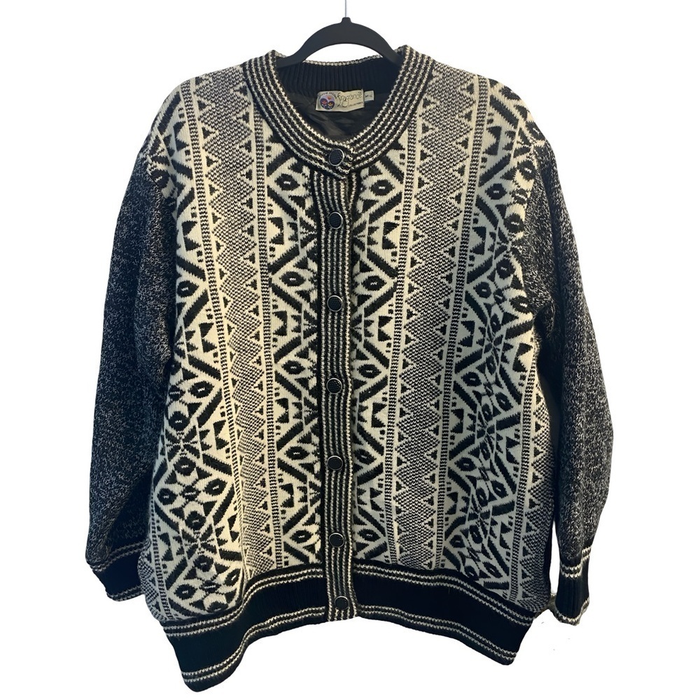 Fragrance Collections Vintage Crewneck Button-Up Sweater Jacket Size M/L